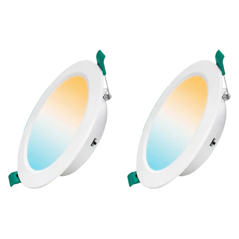 2 Pack Panel Empotrable Redondo 6″, 15W, Tres Tonos, CompactLumen, LUCERNA