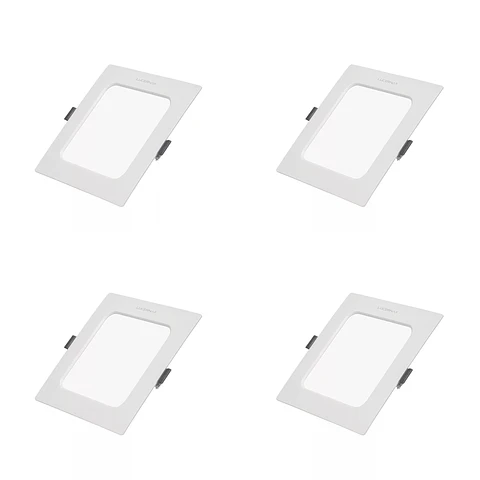 4 Pack Panel DOB Empotrable Cuadrado 4″, 6W, 6500K, Compact Lumen, LUCERNA