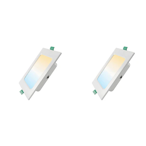 2 Pack Panel Empotrable Cuadrado 5″, 9W, Tres Tonos, CompactLumen, LUCERNA