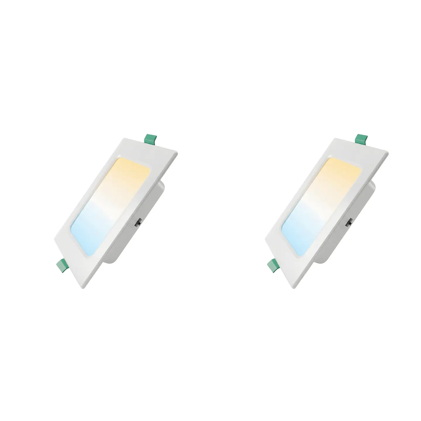 2 Pack Panel Empotrable Cuadrado 5″, 9W, Tres Tonos, CompactLumen, LUCERNA 1