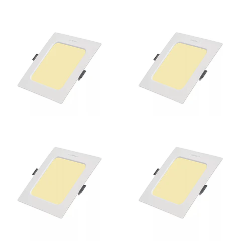 4 Pack Panel DOB Empotrable Cuadrado 4″, 6W, 3000K, Compact Lumen, LUCERNA