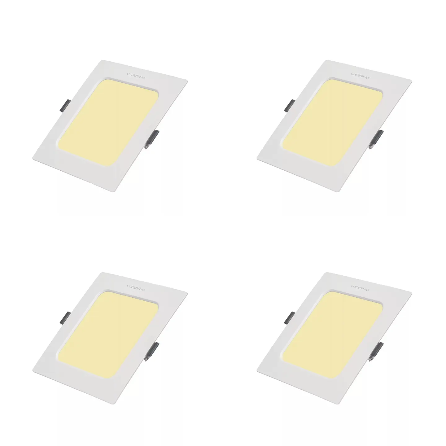 4 Pack Panel DOB Empotrable Cuadrado 4″, 6W, 3000K, Compact Lumen, LUCERNA 1