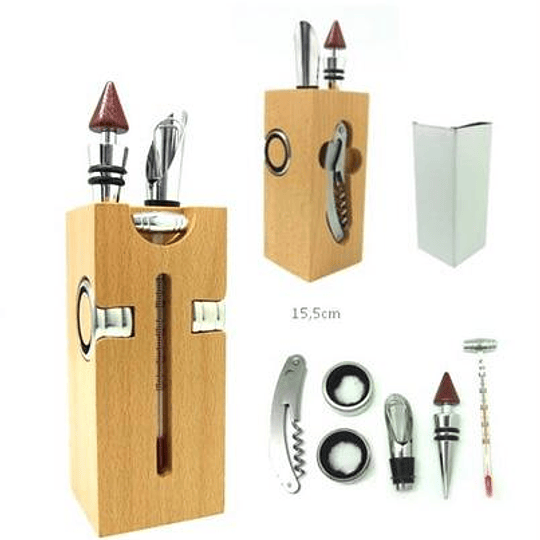 Set Vino Tótem Madera