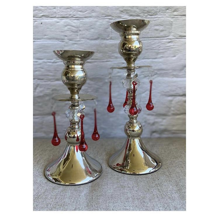 Set candelabros metálicos