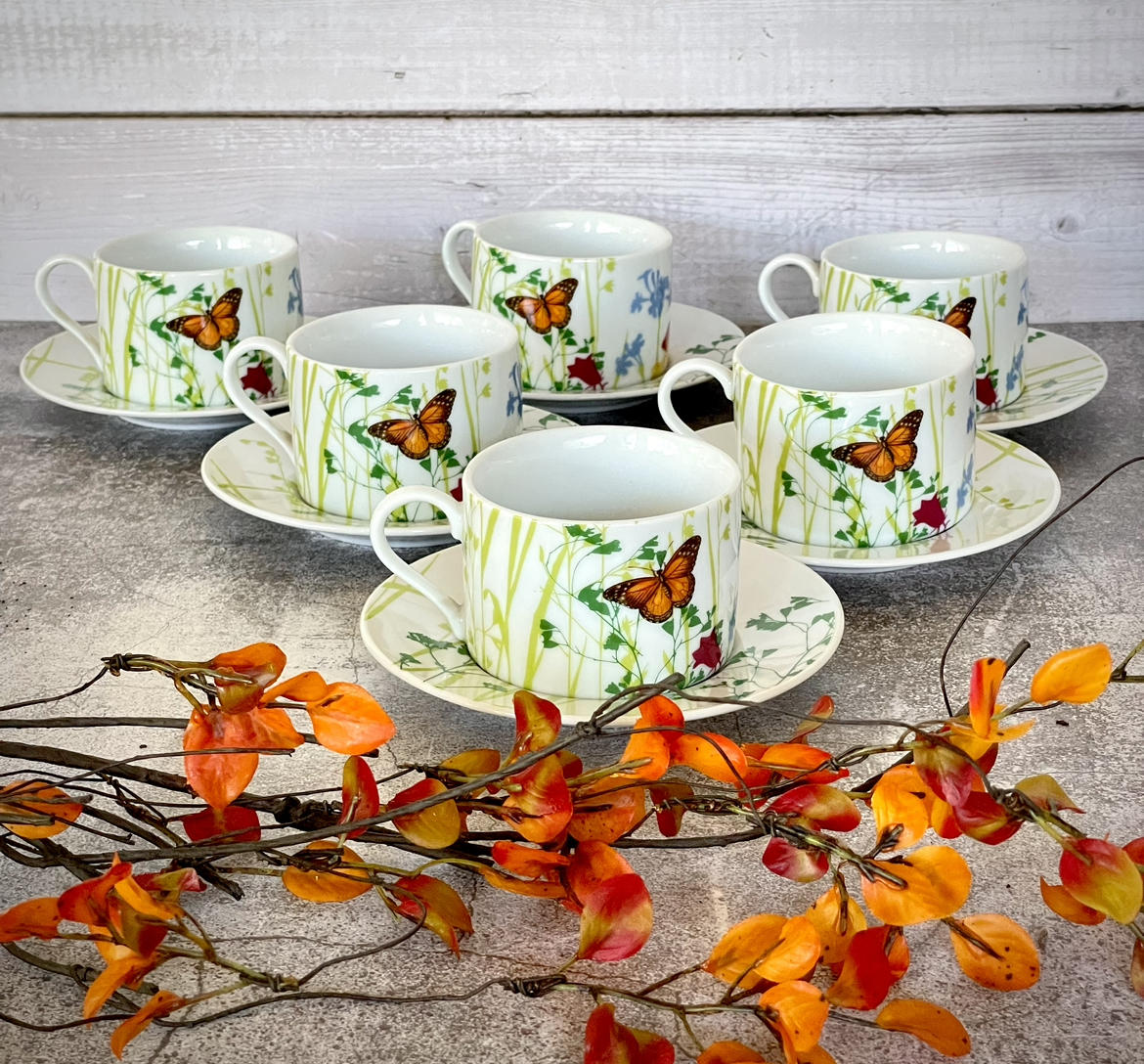 Tazas té mariposas