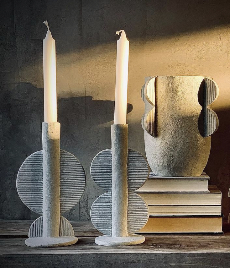 Par de candelabros Ciment