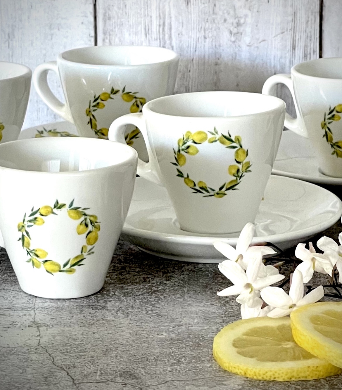 Set tazas limón