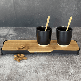 Bandeja Bambú Metal