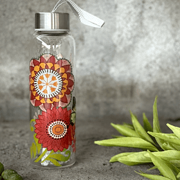 Botella Vidrio Agua Naranja