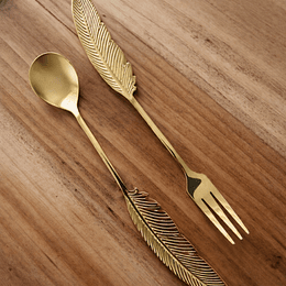 Tenedor & Cuchara de Pluma