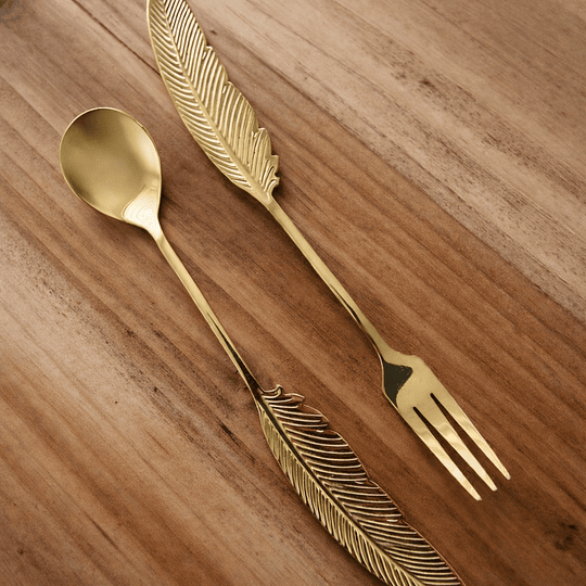 Tenedor & Cuchara de Pluma