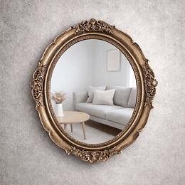 Espejo Ovalado Dorado