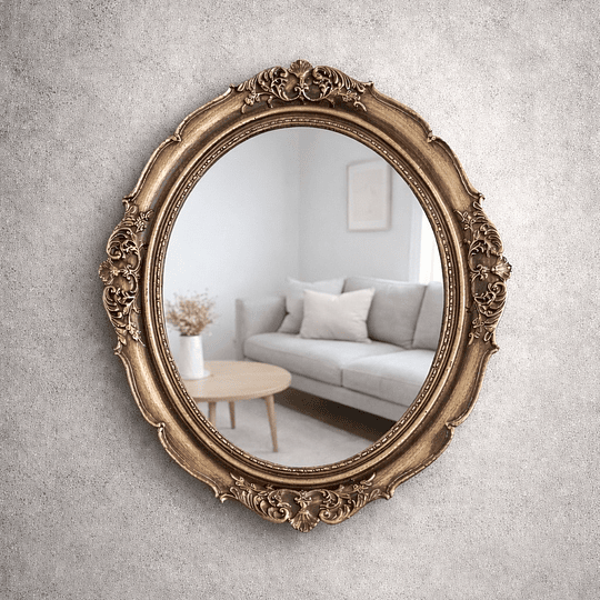 Espejo Ovalado Dorado