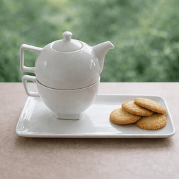 Té para uno Blanco con Platillo