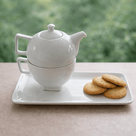 Té para uno Blanco con Platillo