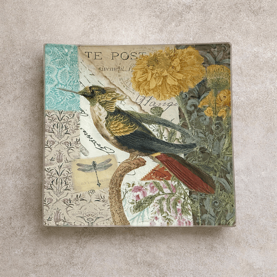 Plato Vidrio Pajarito