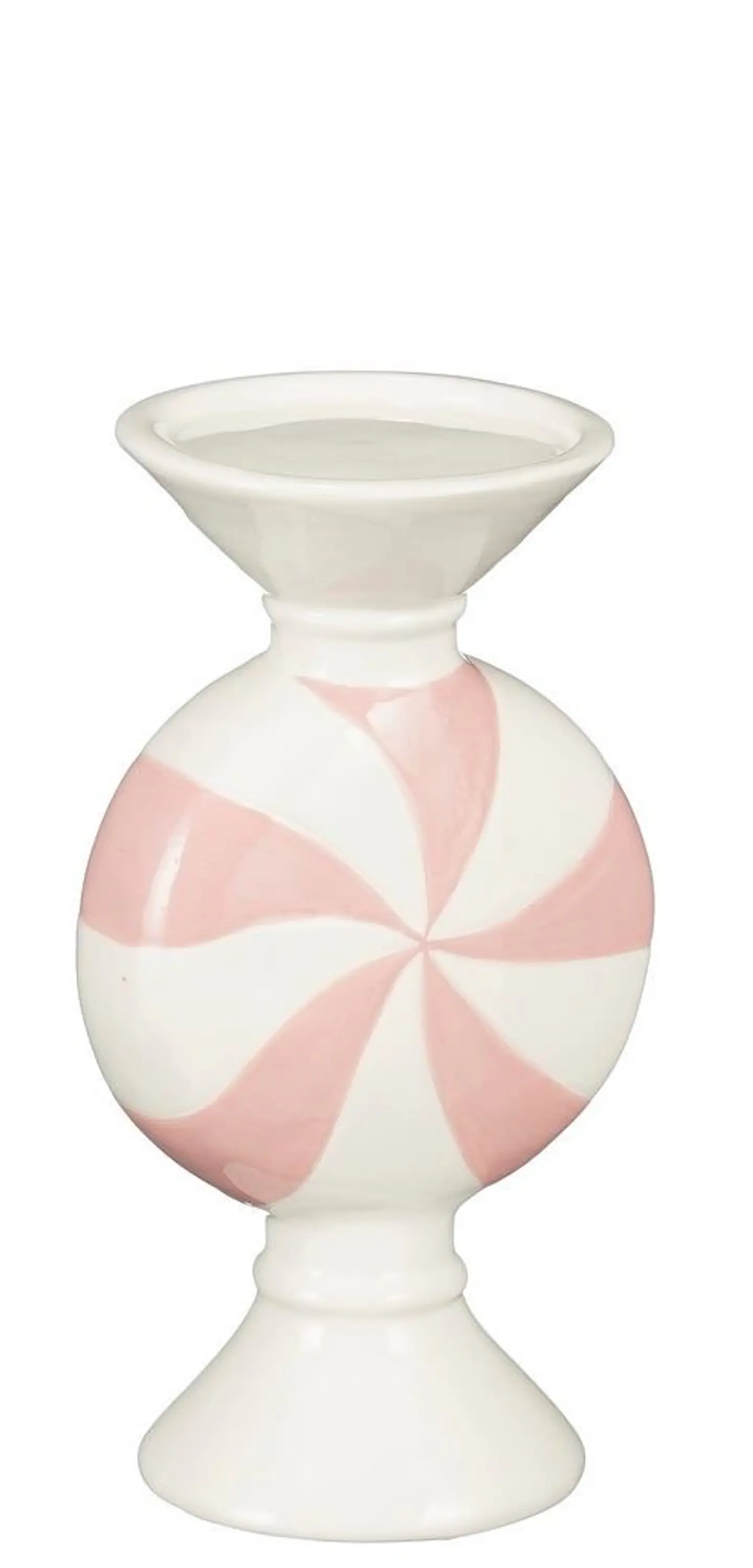 Candelabro rebuçado rosa 18x10cm 1