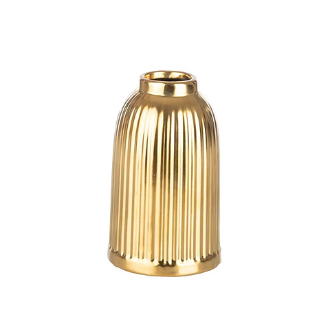 Jarra cerâmica riscada ouro 15x9cm