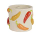 Vaso cerâmica branco c/malaguetas 14.5x13cm - Miniatura 1