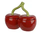 Pote cerejas cerâmica vermelho c/tampa 16x19x10cm - Thumbnail 1