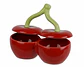 Pote cerejas cerâmica vermelho c/tampa 16x19x10cm - Thumbnail 2