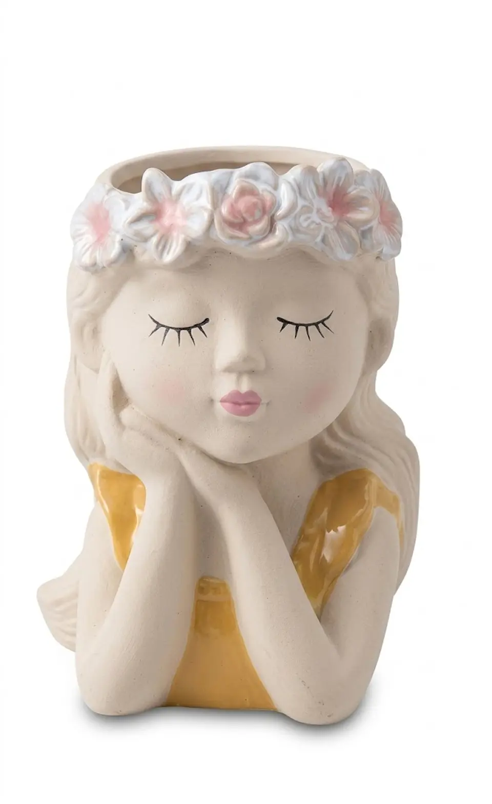 Floreira Menina Amarela - 13x13x20 cm 1