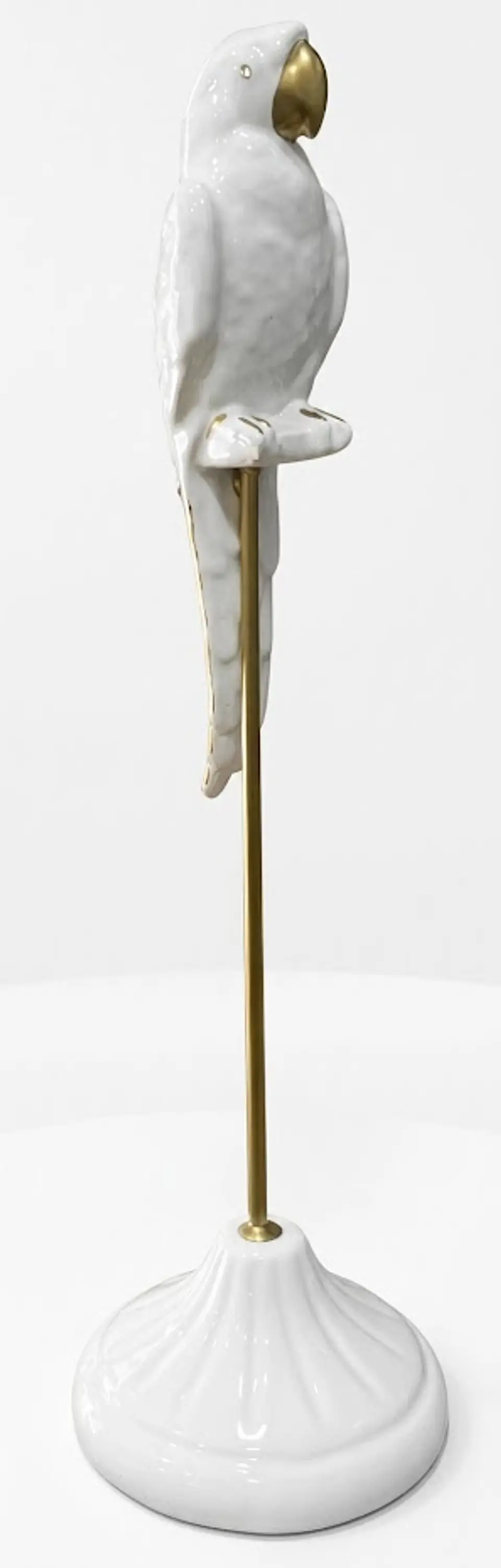 Papagaio Branco com Poleiro Dourado - 54cm 1
