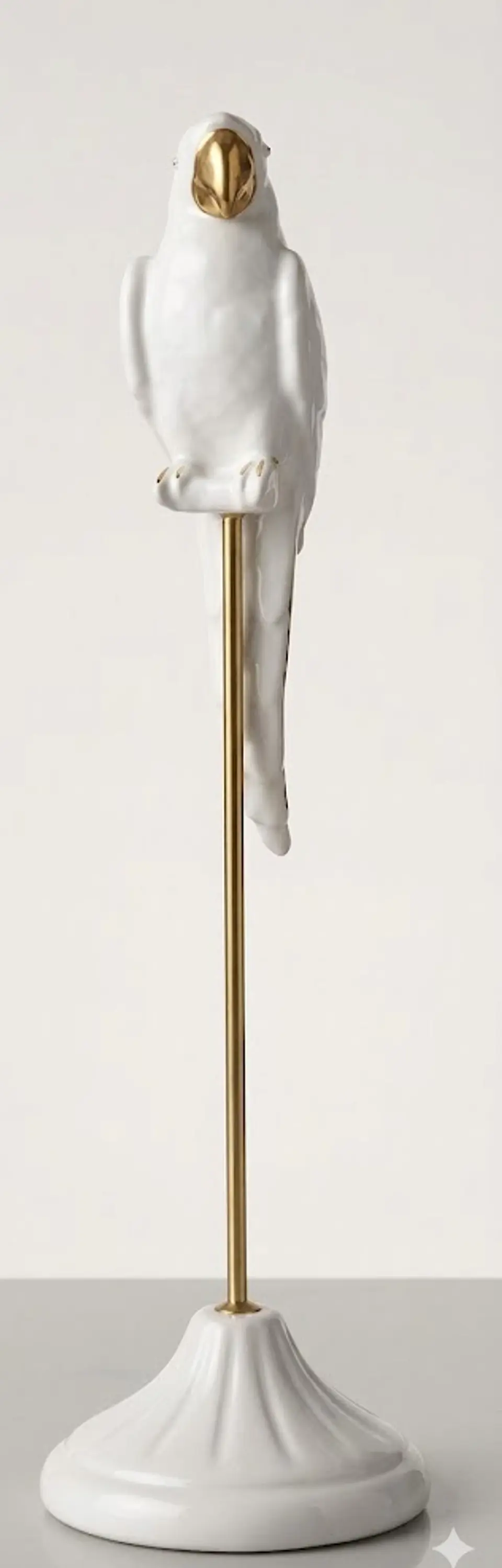 Papagaio Branco com Poleiro Dourado - 54cm 2
