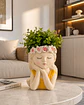 Floreira Menina Amarela - 13x13x20 cm - Miniatura 1