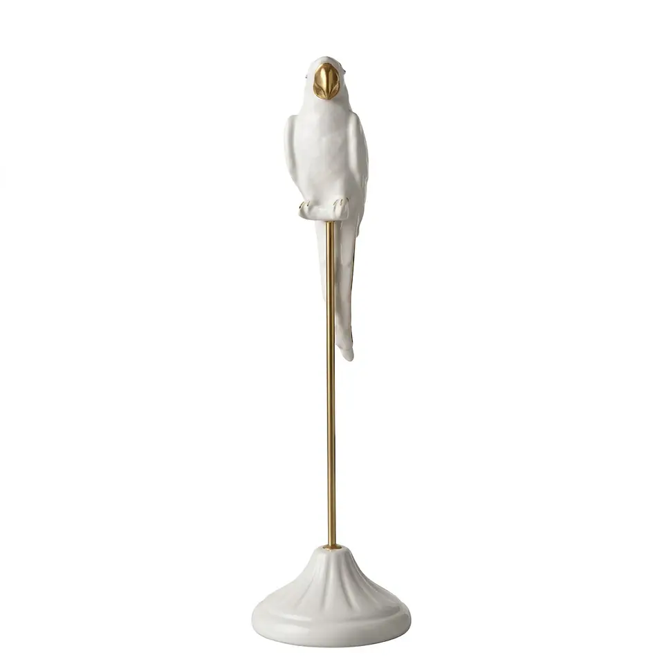 Papagaio Branco com Poleiro Dourado - 54cm 2