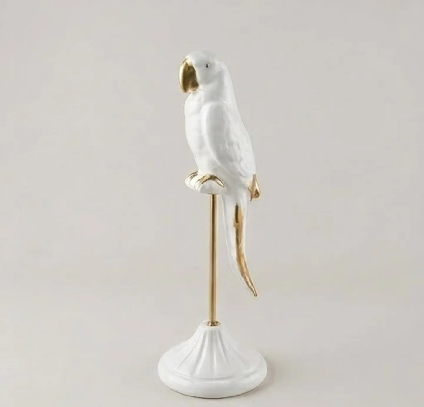 Papagaio Branco com Poleiro Dourado - 54cm 4