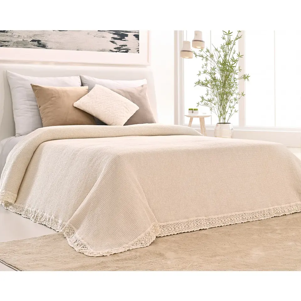 Colcha de Casal Margarida | Textura Waffle - 100% Algodão 1