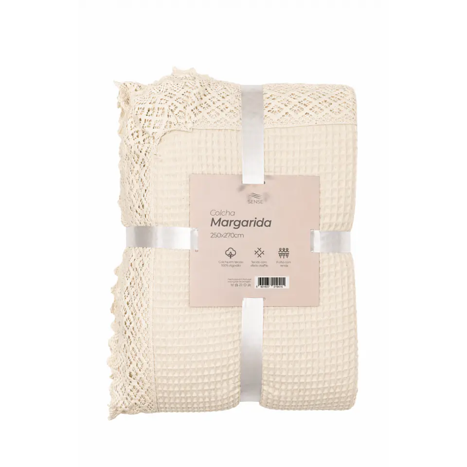Colcha de Casal Margarida | Textura Waffle - 100% Algodão 2