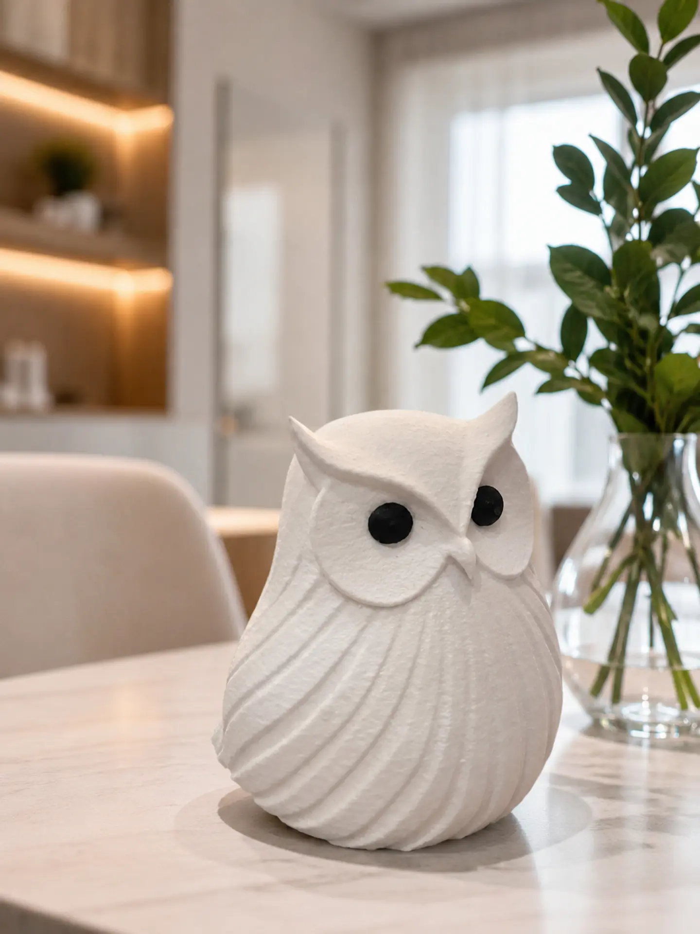 🦉 Coruja Felpuda Decorativa em Impressão 3D – Personalizada ao Seu Gosto 2