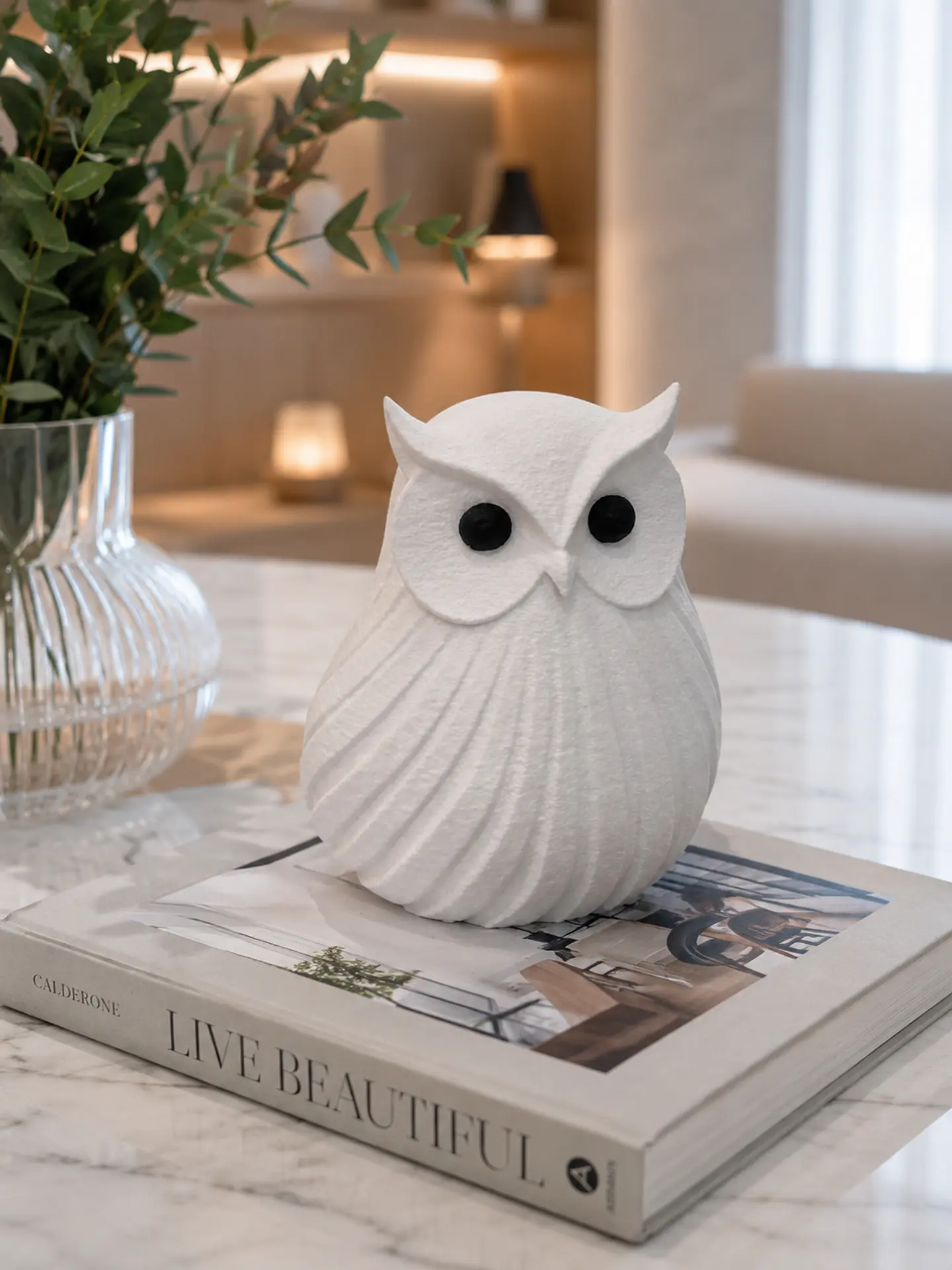 🦉 Coruja Felpuda Decorativa em Impressão 3D – Personalizada ao Seu Gosto 1