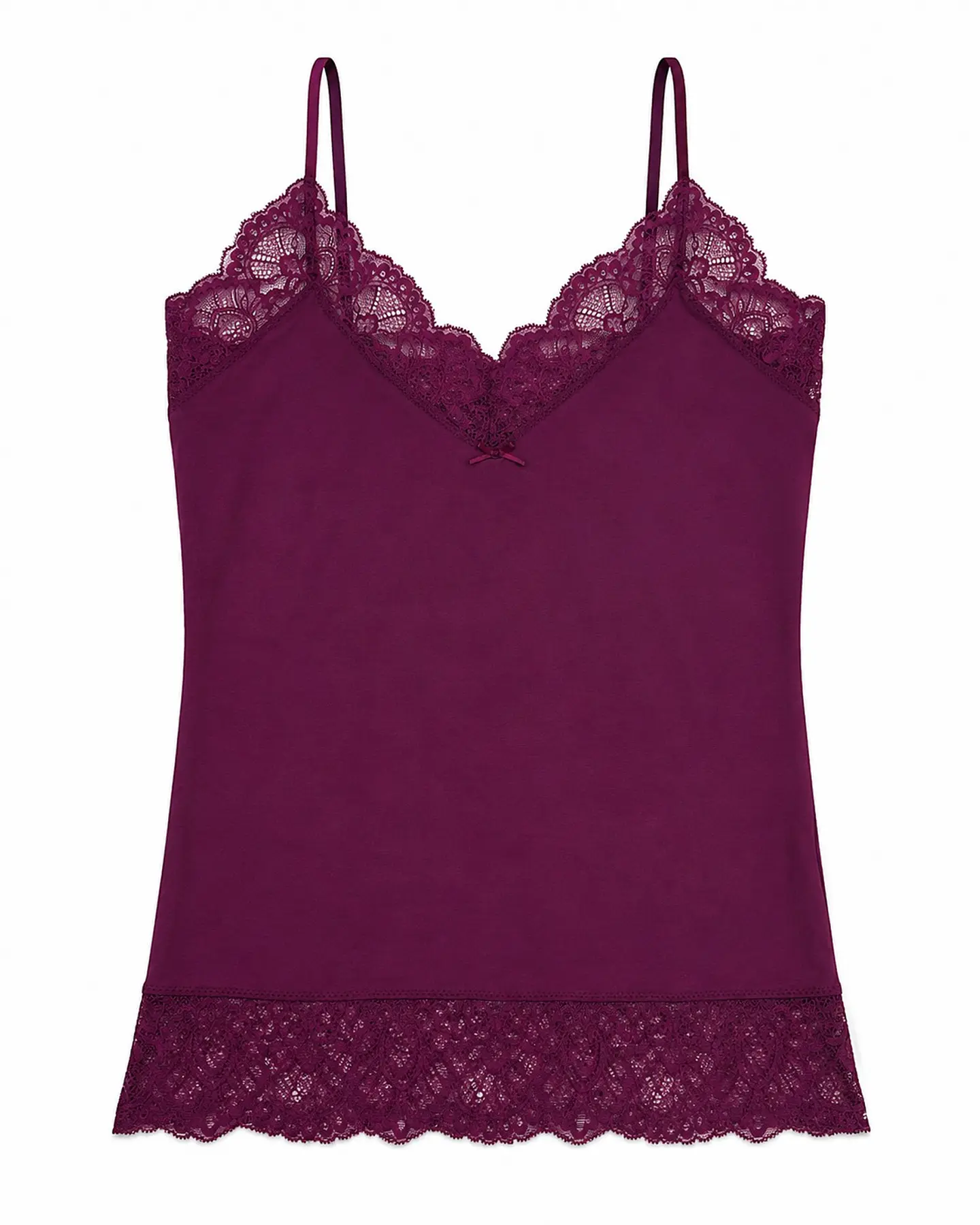Camisola de Alças com Renda Bordô REFª19985 – Elegância, Conforto e Feminilidade 2