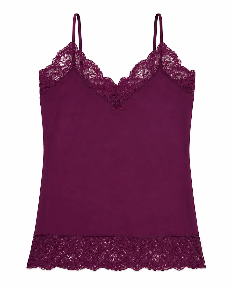 Camisola de Alças com Renda Bordô REFª19985 – Elegância, Conforto e Feminilidade 2