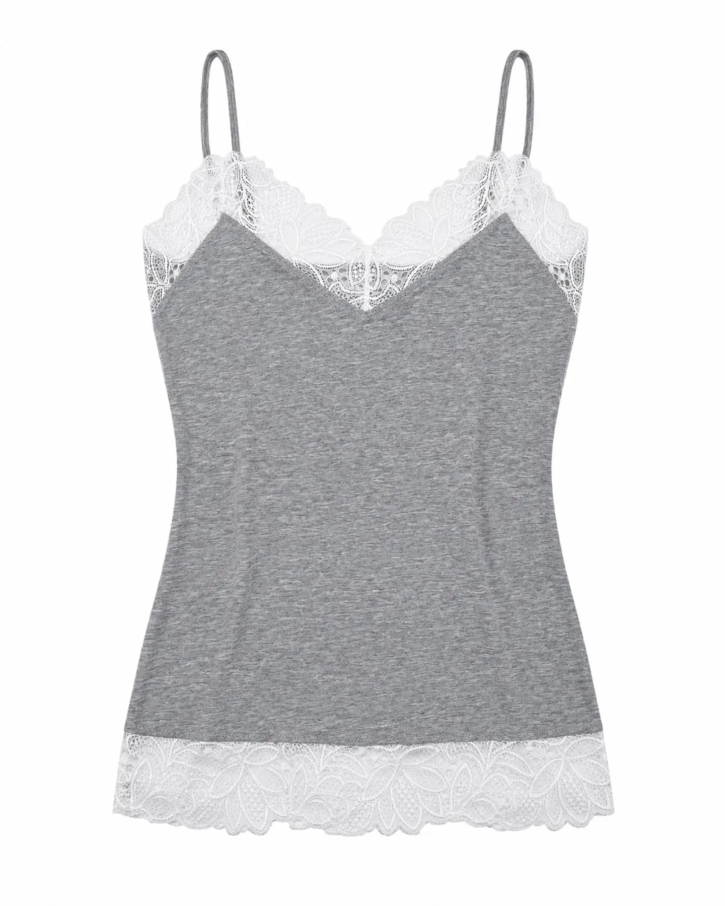 Camisola de Alças em Algodão com Renda | Ref. 19111 5