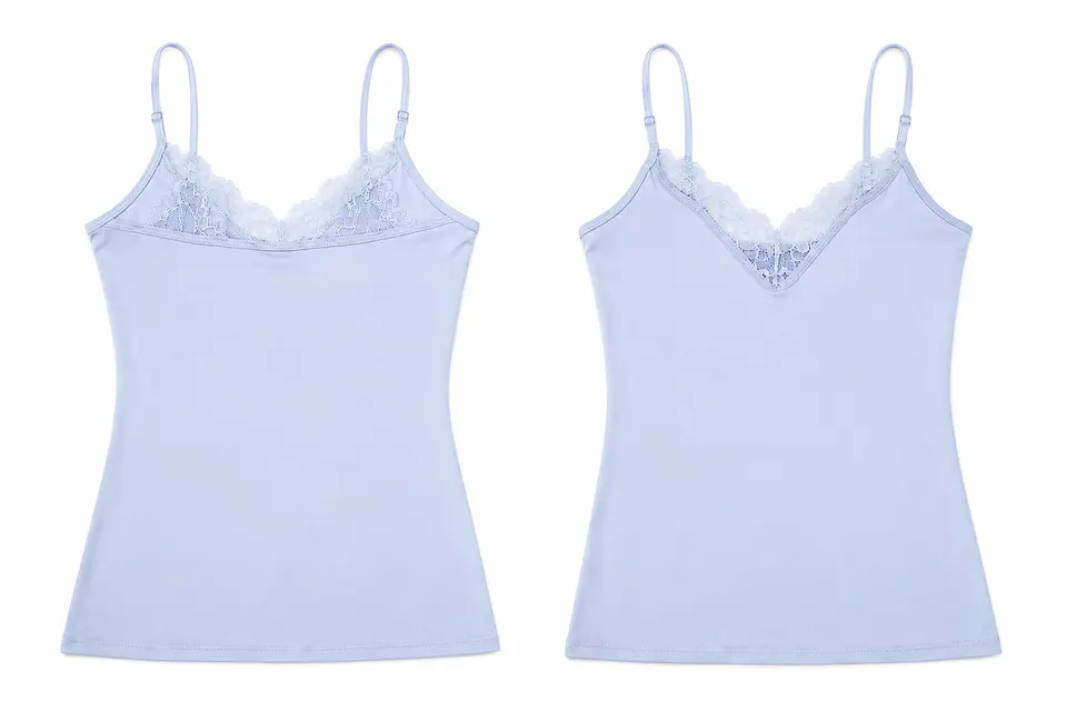 Camisola de Alças Finas com Renda em Microfibra 19173 2