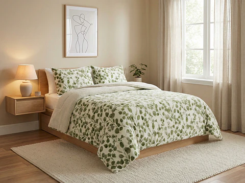 🌿 Edredon Sanlur 250x270 cm – Coralina e Sherpa