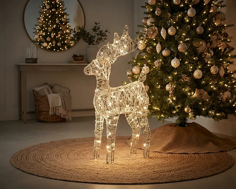 Rena Decorativa Aramada com Micro LED Warm White | 37x25x9 cm