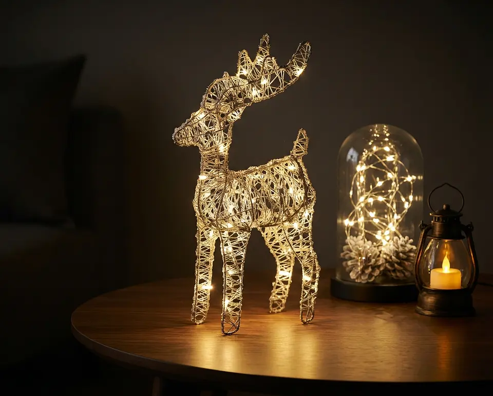 Rena Decorativa Aramada com Micro LED Warm White | 37x25x9 cm 2