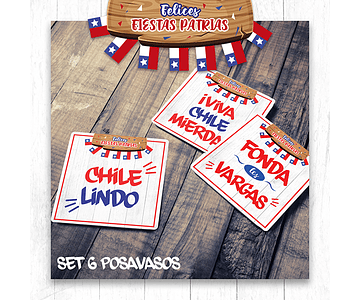  6 Posavasos Fiestas Patrias