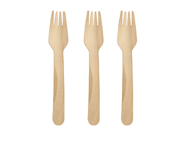 12 Tenedores de madera