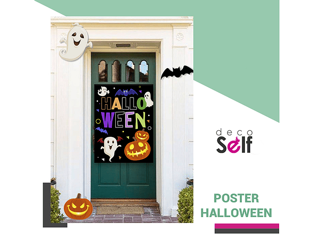 Poster Halloween Fantasmas y Calabazas