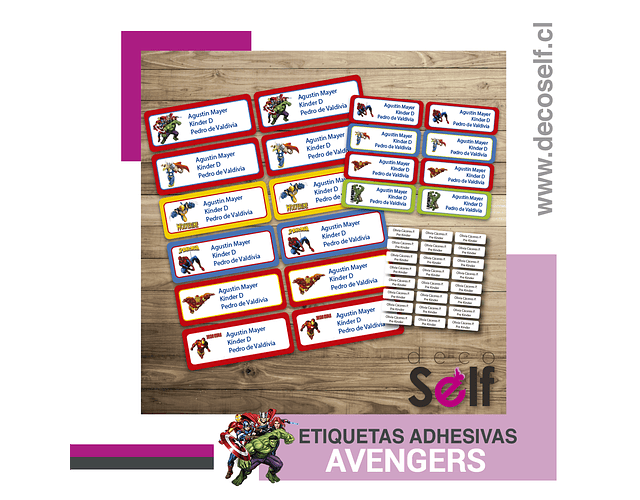Etiquetas Adhesivas Avengers