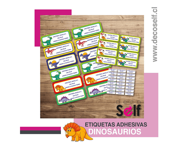 Etiquetas Adhesivas Dinosaurios