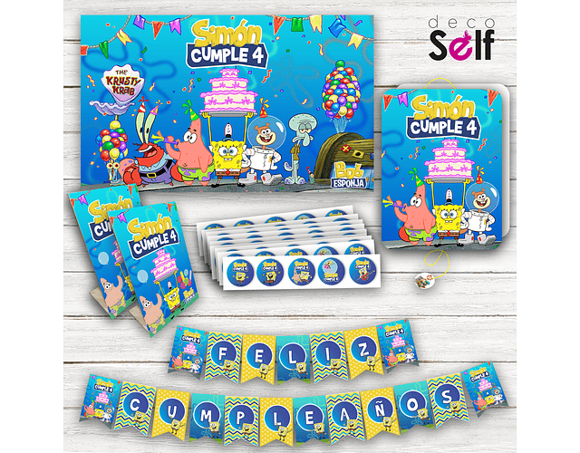 Pack Cumpleaños BOB ESPONJA