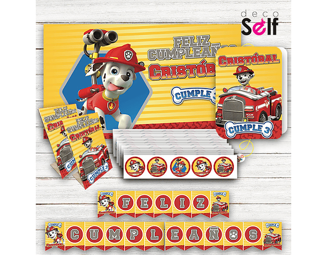 Pack Cumpleaños MARSHALL PAW PATROL