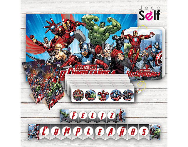 Pack Cumpleaños AVENGERS COMIC